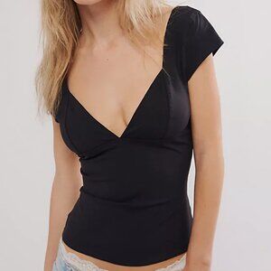 Free People Duo Corset Cami {Color: Black - Size: Small}